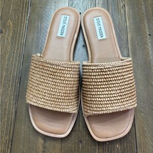 NWOT Steve Madden Habits Woven Flat Slide Sandals